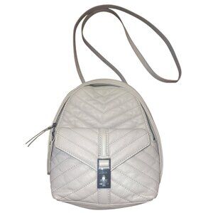 Botkier Dakota Backpack Gray Leather  Purse With Adjustable Strap Front Pocket